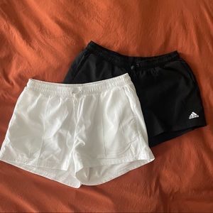 WHITE adidas shorts